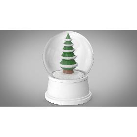 3D Snow Globe with Christmas Tree 5 model